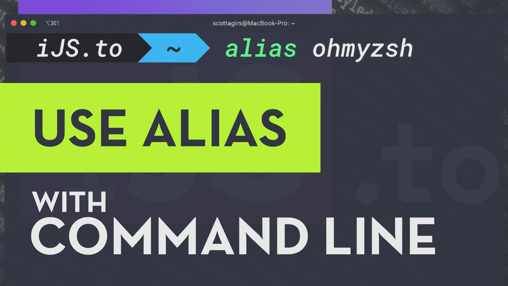How to create aliases for zsh OhMyZsh